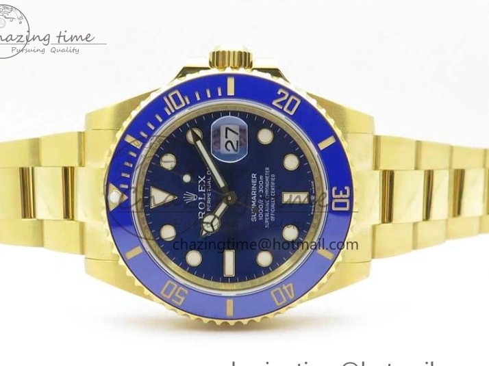 MiroTime 1223 Unisex Submariner 41mm 126618 LB YG EWF Blue Dial on YG Bracelet A 2615